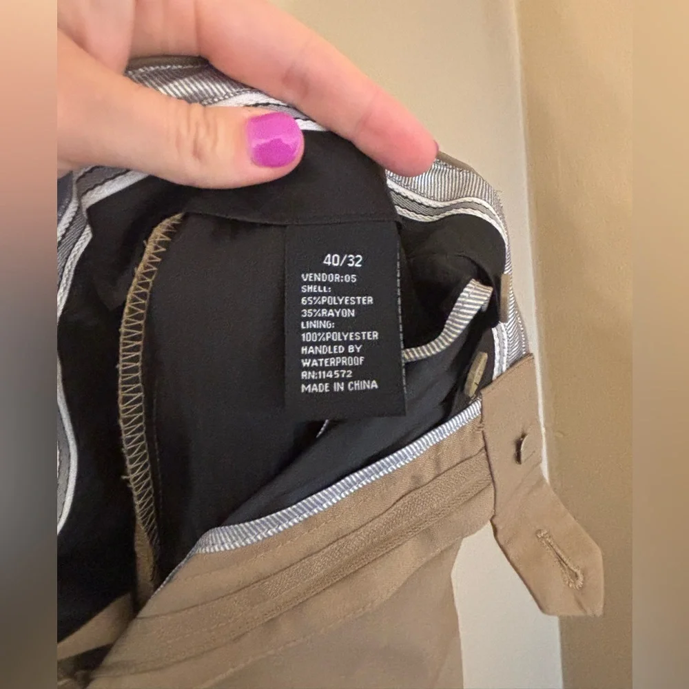 NWT men’s Vinci Philosophy dress pants 40x32 KHAKI ON-900 - Picture 12 of 13